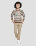 Little M Terry Stripes Dino Ball Sweater Anak Laki-Laki