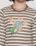 Little M Terry Stripes Dino Ball Sweater Anak Laki-Laki