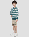 Little M Stripes Police Car Sweater Anak Laki-laki