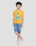 Little M Dino Cart Boys T-Shirt