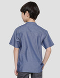 Little M Casual Chambray Dobby Kemeja Koko Anak Laki-Laki