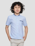 Little M Casual Texture Checked Koko Short Sleeve Boys