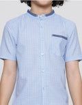 Little M Casual Texture Checked Koko Short Sleeve Boys