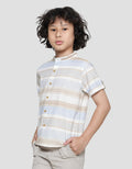 Little M Dobby Stripe Kemeja Anak Laki-laki