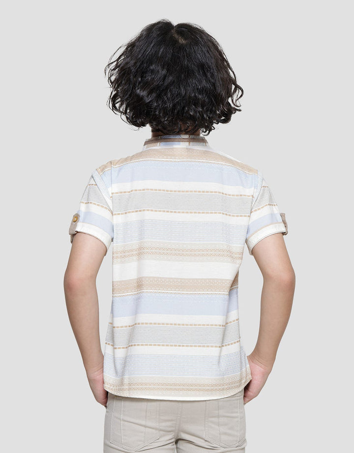 Little M Dobby Stripe Kemeja Anak Laki-laki