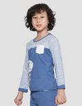 Little M Dino Boys Long Sleeve T-Shirt Pocket Application