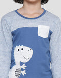 Little M Dino Boys Long Sleeve T-Shirt Pocket Application