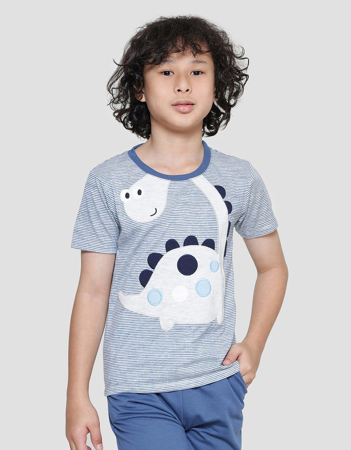 Little M Stripes Boys Short Sleeve T-Shirt Application