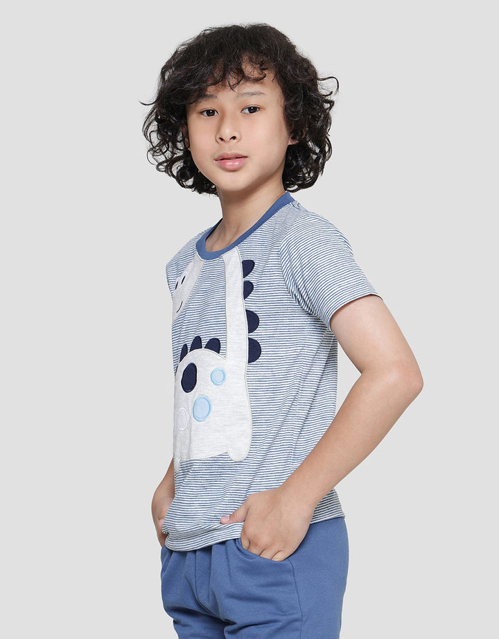 Little M Stripes Boys Short Sleeve T-Shirt Application