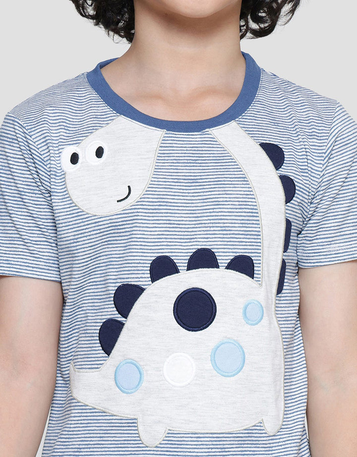 Little M Stripes Boys Short Sleeve T-Shirt Application