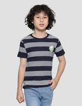 Little M Stripes Fider Boys Short Sleeve T-Shirt