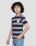 Little M Stripes Fider Boys Short Sleeve T-Shirt