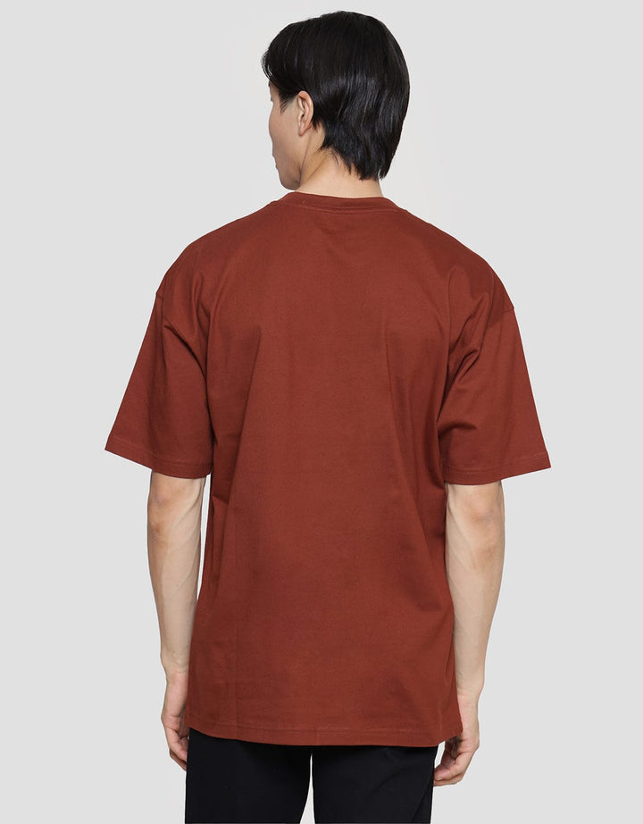 Triple Wording Print Brand Kaos Oversize Pria