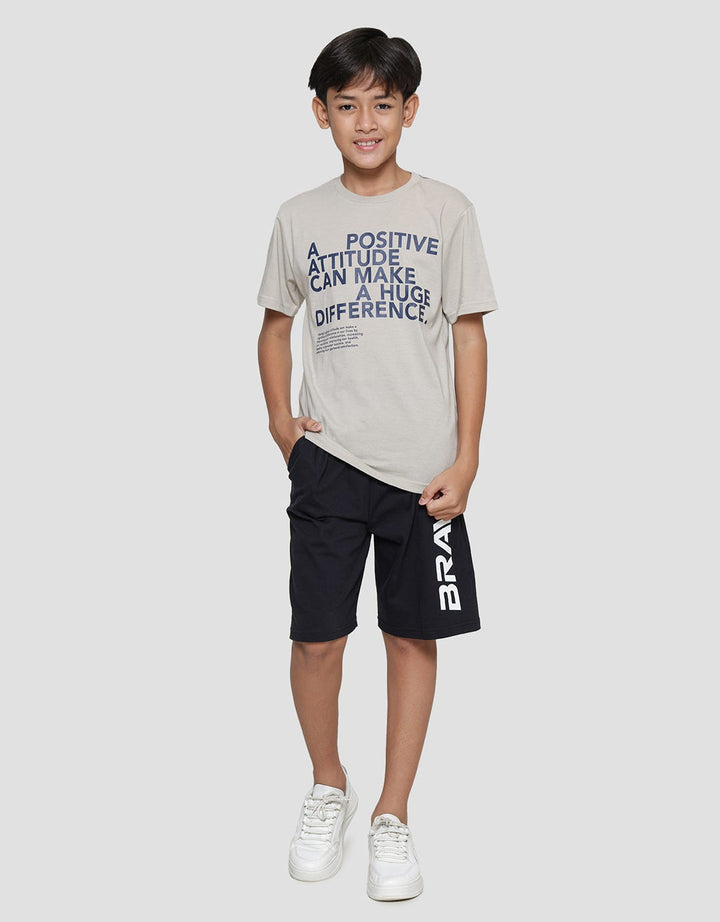 Nevada Print A Positive Attitude Kaos Lengan Pendek Anak Laki-Laki