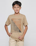 Nevada Print Square Abstract Kaos Lengan Pendek Anak Laki-Laki