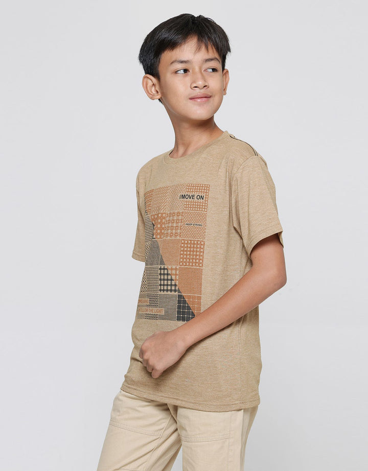 Nevada Print Square Abstract Kaos Lengan Pendek Anak Laki-Laki