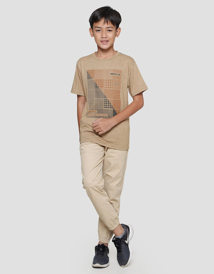Nevada Print Square Abstract Kaos Lengan Pendek Anak Laki-Laki