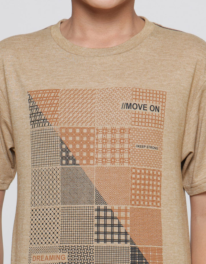 Nevada Print Square Abstract Kaos Lengan Pendek Anak Laki-Laki