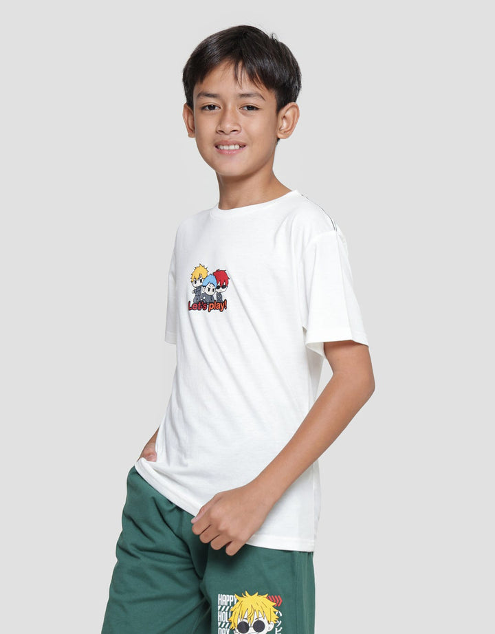 Nevada Kaos Lengan Pendek Print Logo Chibby Anime Anak Laki-laki