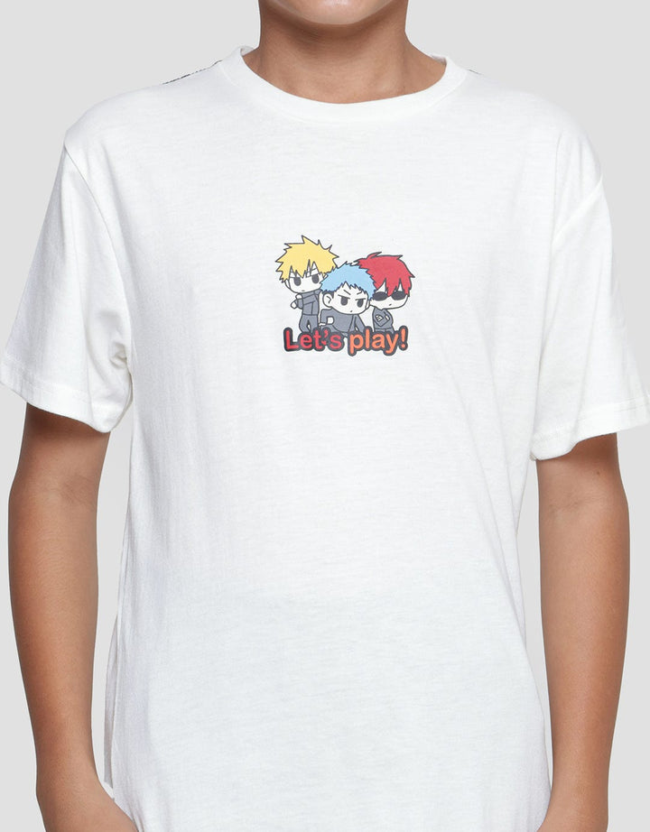 Nevada Kaos Lengan Pendek Print Logo Chibby Anime Anak Laki-laki