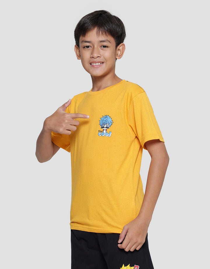 Nevada Kaos Lengan Pendek Print Logo Chibby Anime Anak Laki-laki