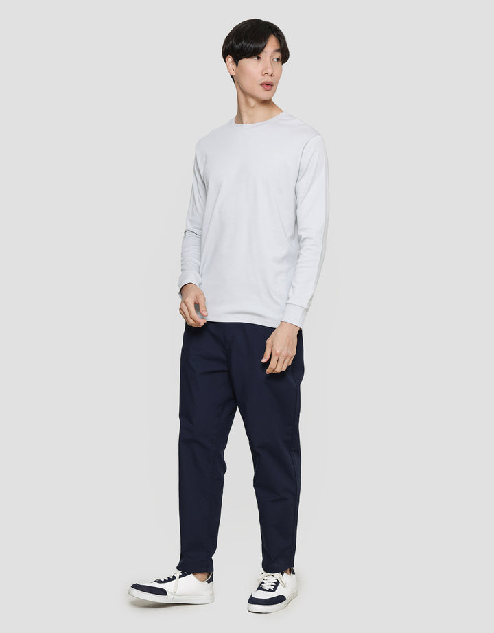 Suko Round Neck Soft Touch Kerah Bulat Lengan Panjang Kaos Pria