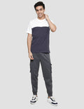 American Jeans Cut And Sewn 2 Color Comb 24S Men's Short Sleeve T-Shirt