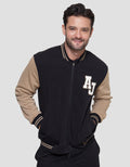 American Jeans Back Print Fleece Jaket Varsity Pria