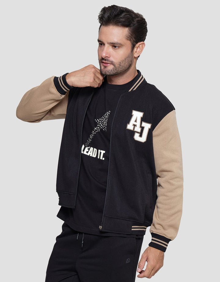 American Jeans Back Print Fleece Jaket Varsity Pria
