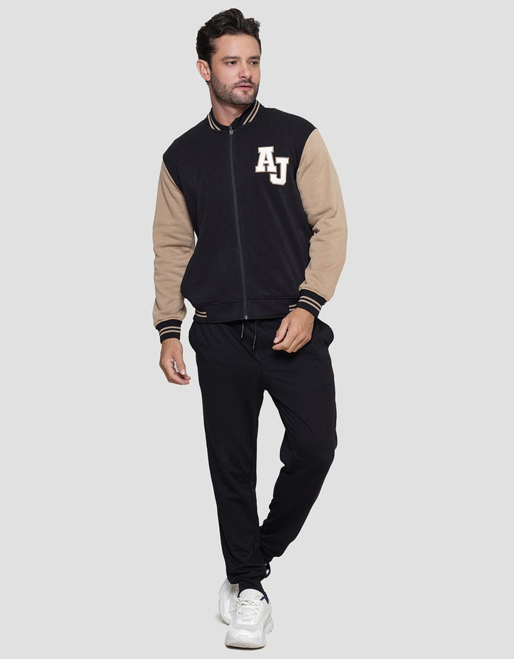 American Jeans Back Print Fleece Jaket Varsity Pria