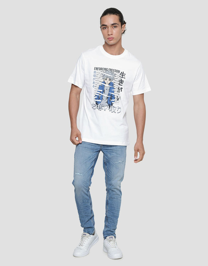 American Jeans Anime Front Print Comb 20S Kaos Lengan Pendek Pria