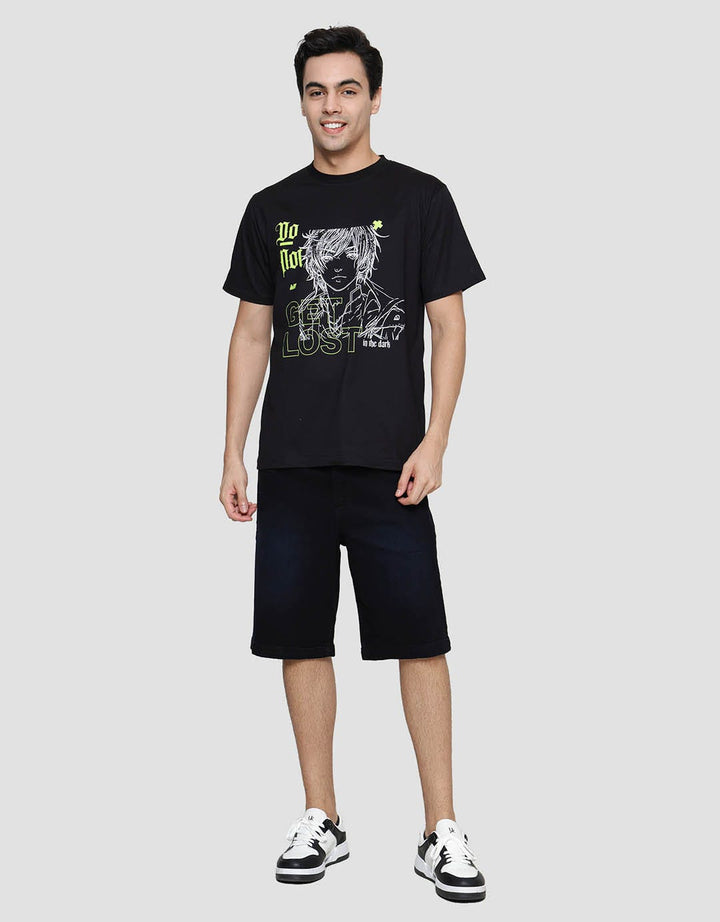 American Jeans Get Lost Anime Front Print Usa 24S Kaos Lengan Pendek Pria