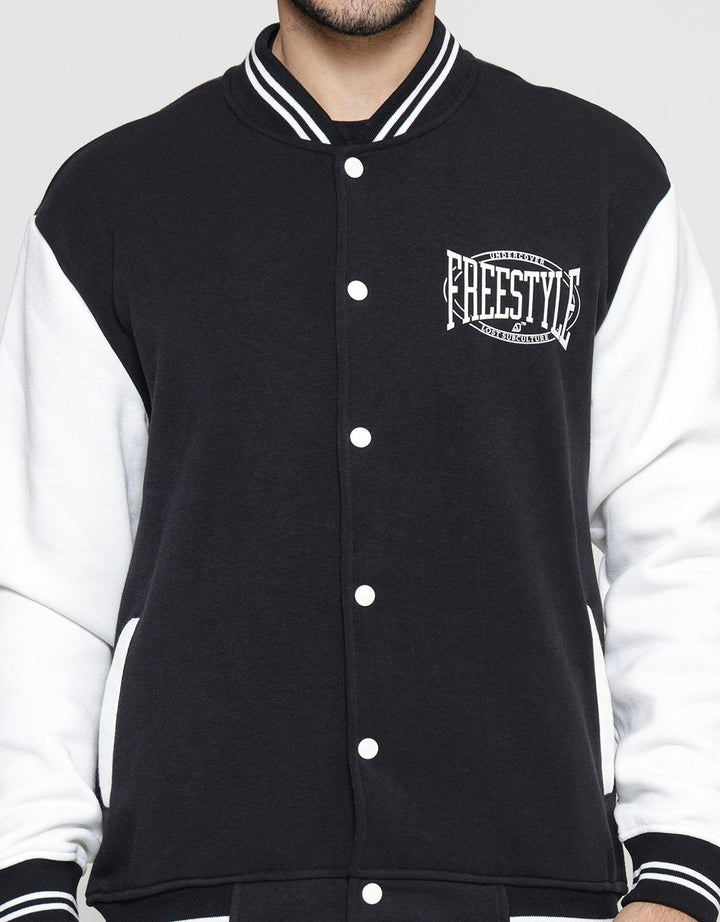 American Jeans Front Print Fleece Jaket Varsity Pria