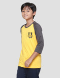 Nevada Raglan Yellow Charcoal University Boys 3/4 Sleeve T-Shirt