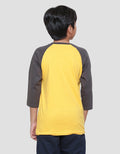 Nevada Raglan Yellow Charcoal University Boys 3/4 Sleeve T-Shirt