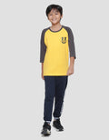 Nevada Raglan Yellow Charcoal University Boys 3/4 Sleeve T-Shirt