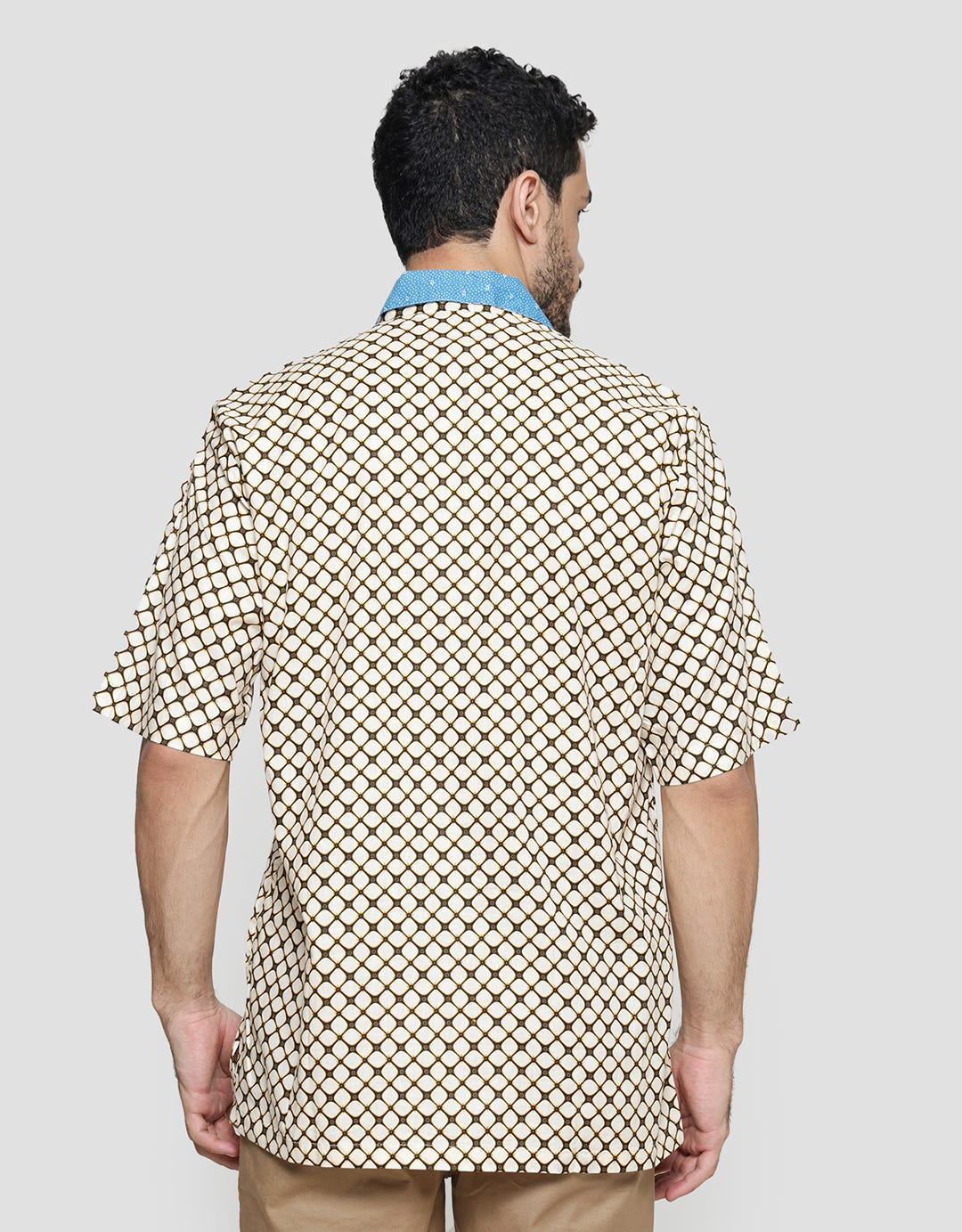 Adikusuma Hem Body Fit Batik Latar Kawung Pria