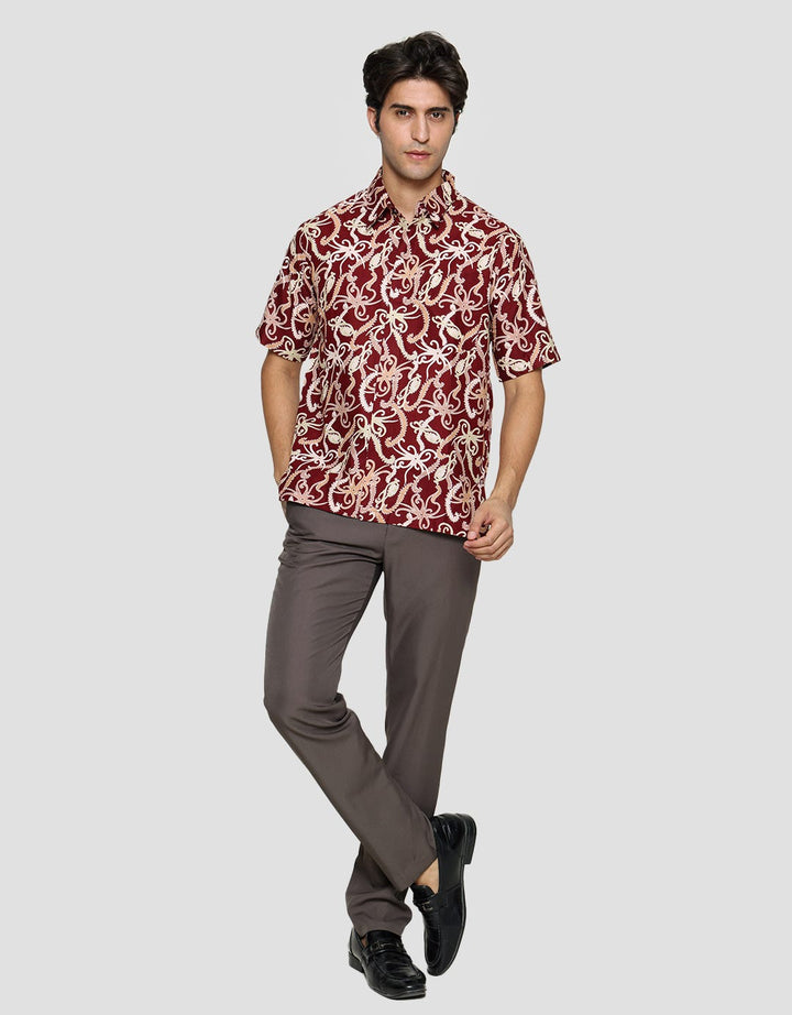 Adikusuma Regular Fit Batik Sasirangan Turn-Back Shirt for Men