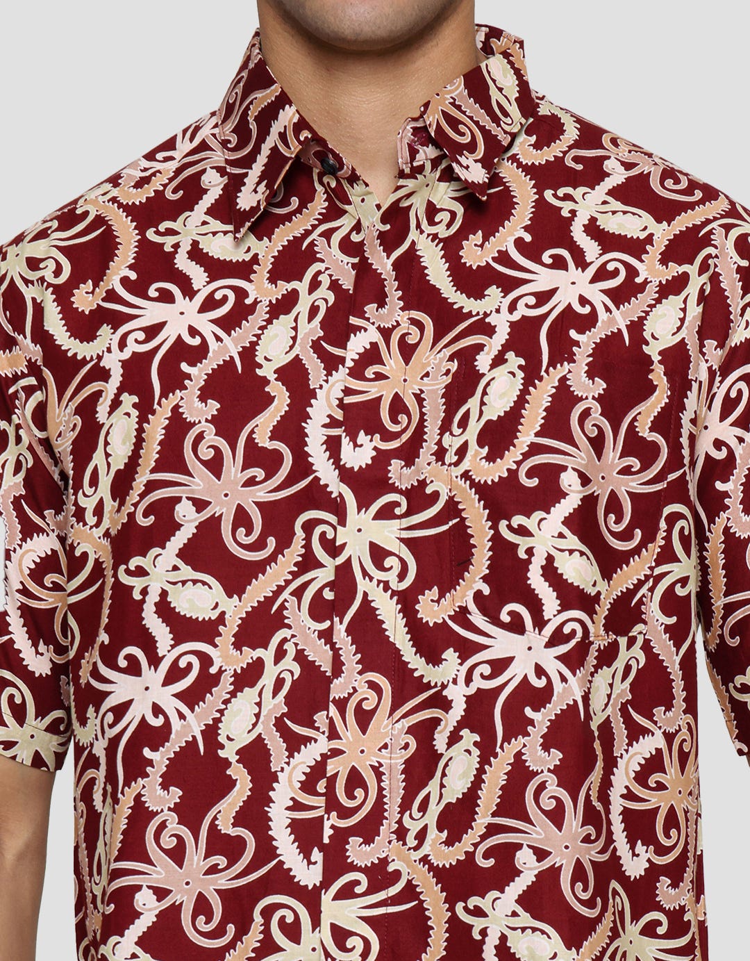 Adikusuma Regular Fit Batik Sasirangan Turn-Back Shirt for Men
