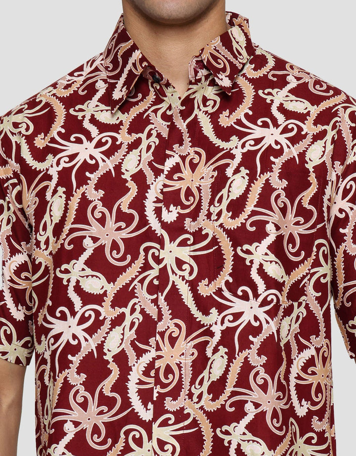 Adikusuma Regular Fit Batik Sasirangan Turn-Back Shirt for Men
