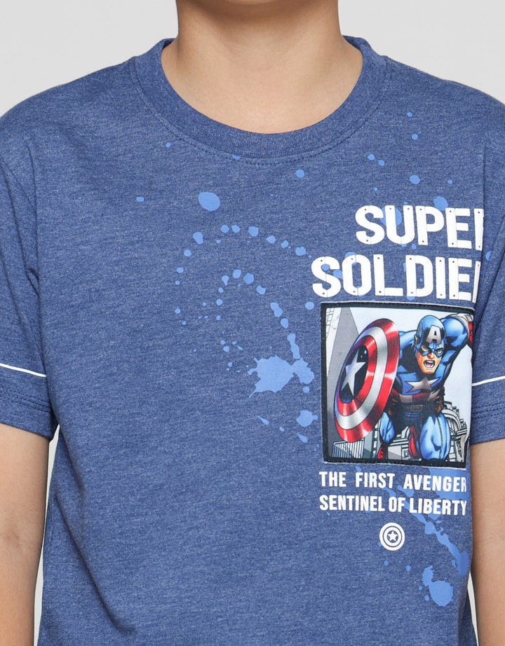 Marvel Boys Short Sleeve T-Shirt Capt America Print