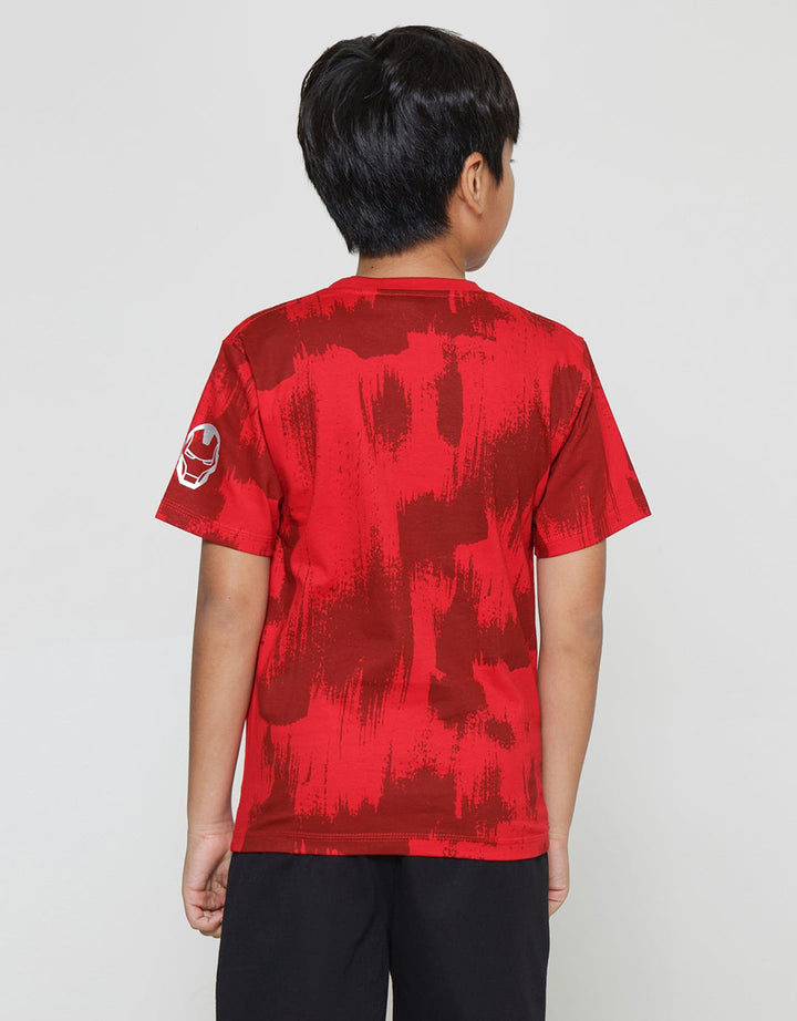 Marvel Avengers Iron Man Logo Dada Kaos Anak Laki-Laki