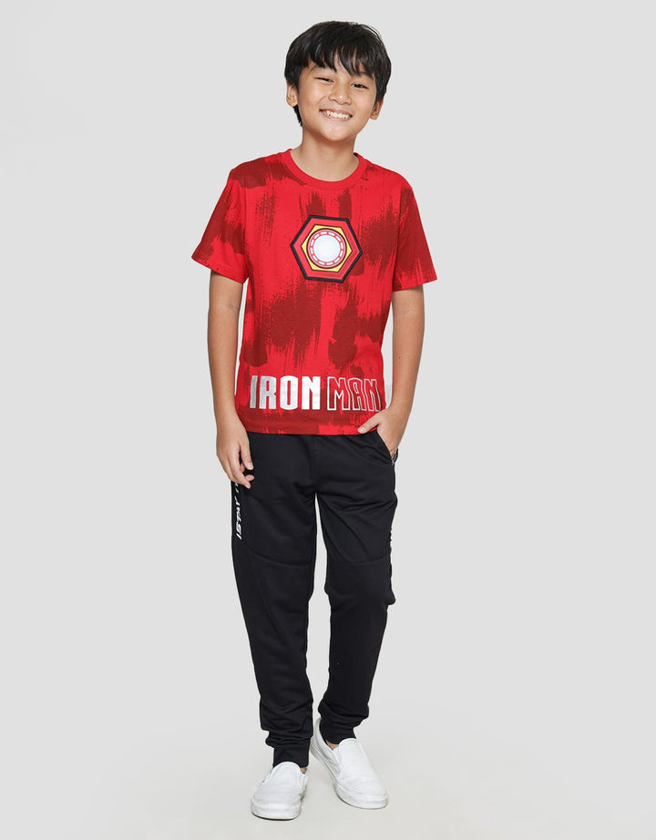 Marvel Avengers Iron Man Logo Dada Kaos Anak Laki-Laki