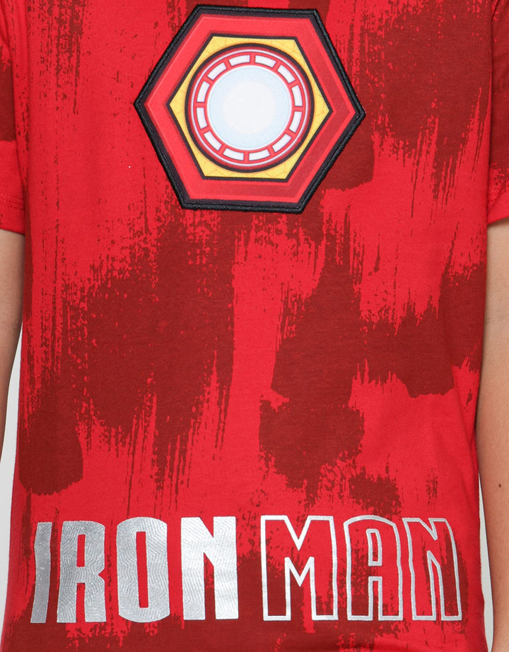 Marvel Avengers Iron Man Logo Dada Kaos Anak Laki-Laki