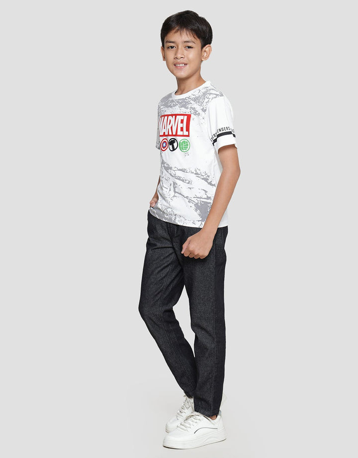 Marvel Boys Short Sleeve T-Shirt Print Marvel Logo Char