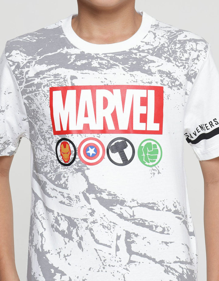 Marvel Boys Short Sleeve T-Shirt Print Marvel Logo Char