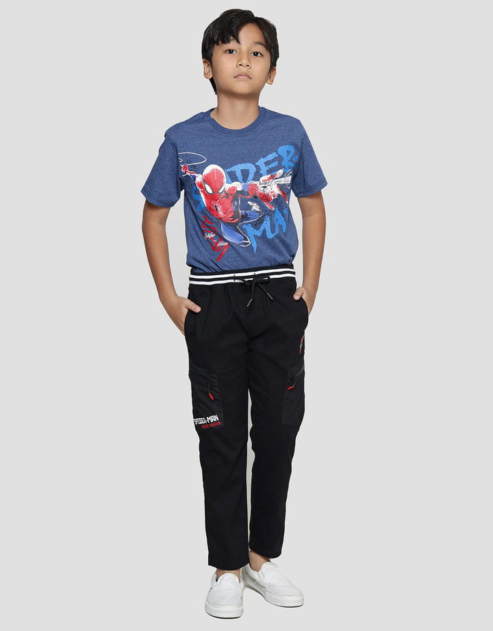 Marvel Woven Spiderman Face Kantong Celana Panjang Cargo Anak Laki-Laki
