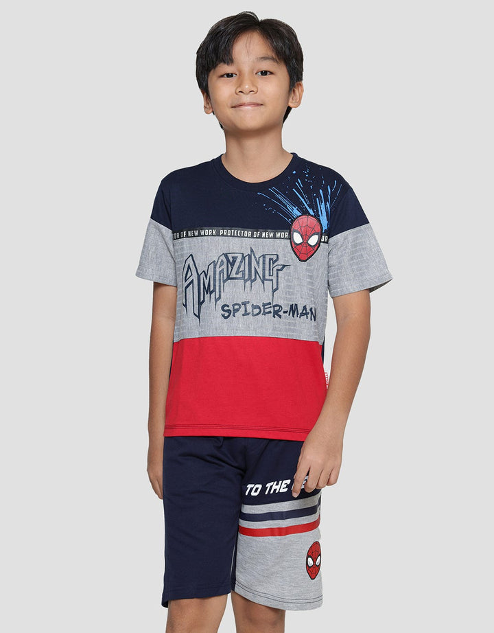 Marvel Cutsewn Amazing Face Boys Spiderman Short Sleeve T-Shirt