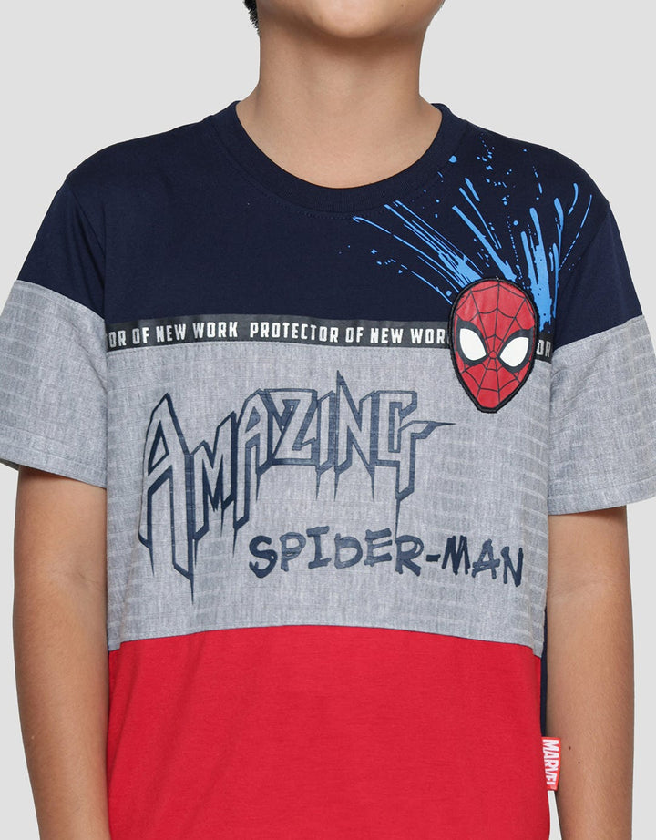 Marvel Cutsewn Amazing Face Boys Spiderman Short Sleeve T-Shirt