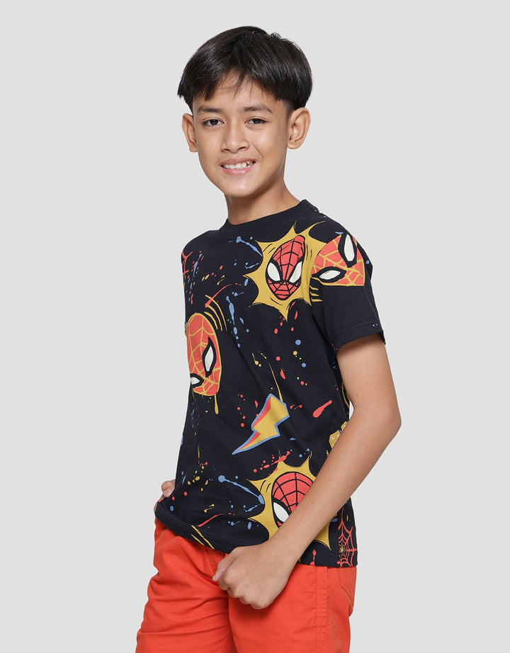 Marvel Spd Face Splash Paint Boys Short Sleeve T-Shirt